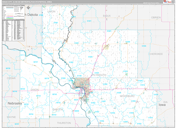 Sioux City Metro Area Wall Map